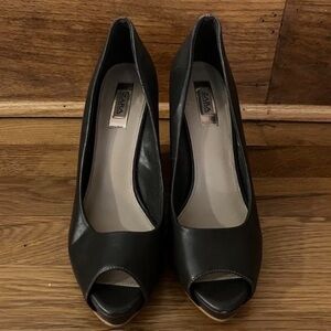 Zara Elegant Black Peep Toe Heels
